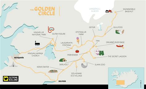 Map of Golden Circle Iceland